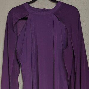 Purple Halter Cocktail Dress Chiffon Sleeve